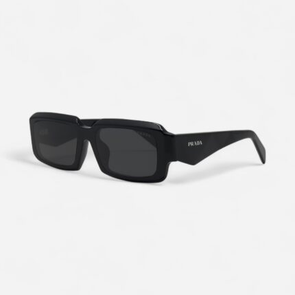 Prada PR 27ZS Symbole Sunglasses – Black Acetate Rectangular Frame
